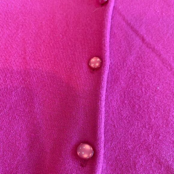 CABLE & Gage Button Down Cardigan Crew Neck Sweater Lightweight Bright P… - Picture 4 of 13